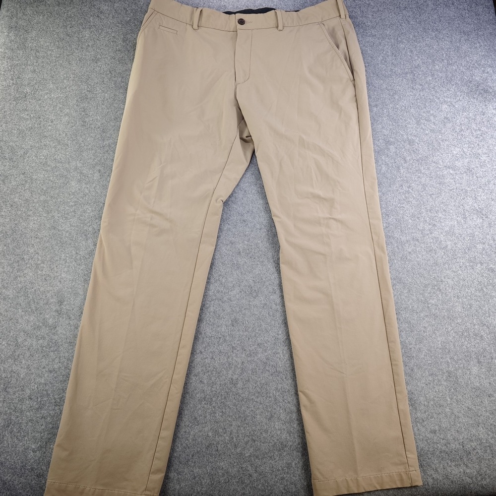 Kjus Ike‎ Pants XL 54 (37x32) Khaki Tan Polymaide Stretch Flat Front Golf